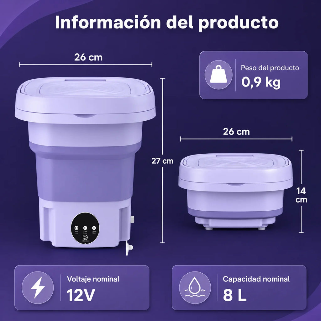 Lavadora Portátil Plegable 8L