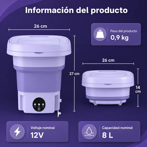 Lavadora Portátil Plegable 8L